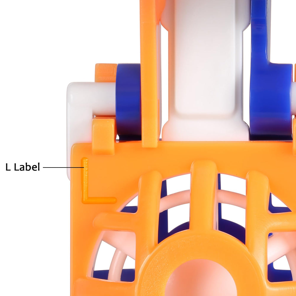 MUSHENJI lens case unpacked shows color-coded left-right clips for easy orientation and use.