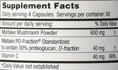 Mushroom Wisdom Maitake D-Fraction capsules arranged for daily use.