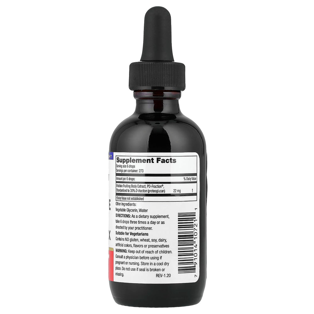 Mushroom Wisdom Maitake D Fraction Pro 4X label supports easy dose awareness.