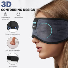 Musicozy sleep mask with integrated 3D wireless headphones close-up