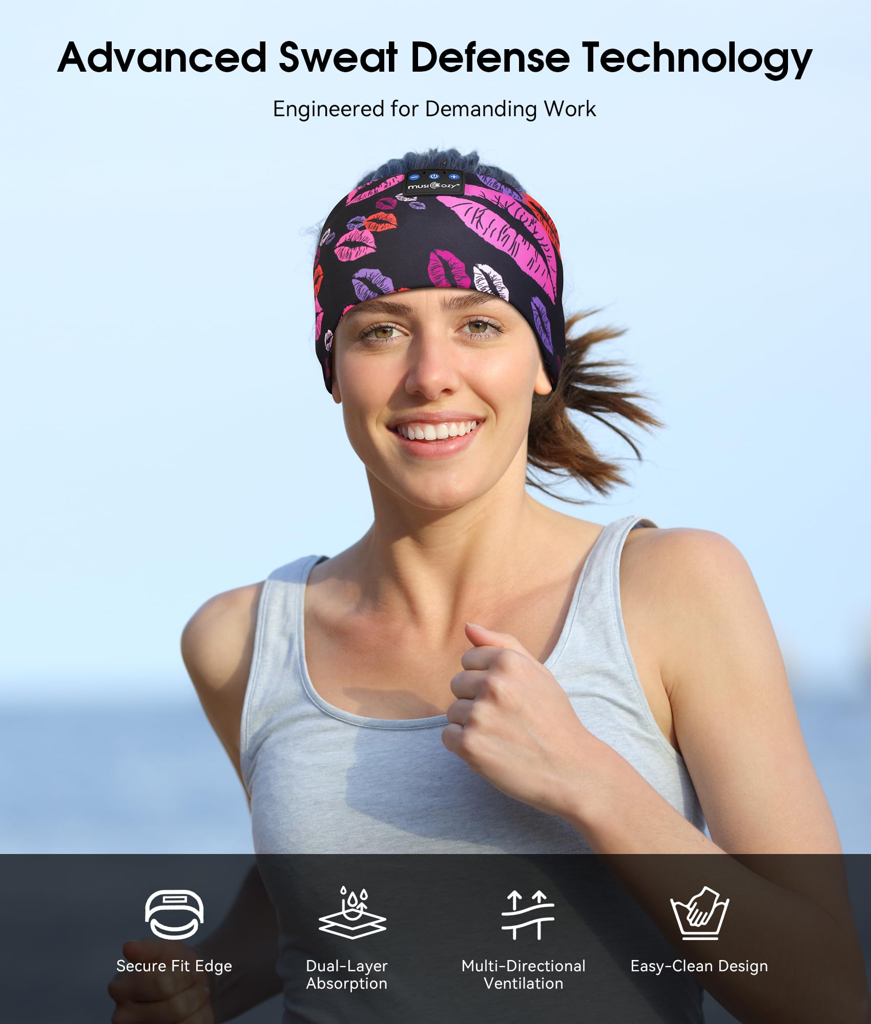 MUSICOZY 40mm drivers deliver HD stereo sound.