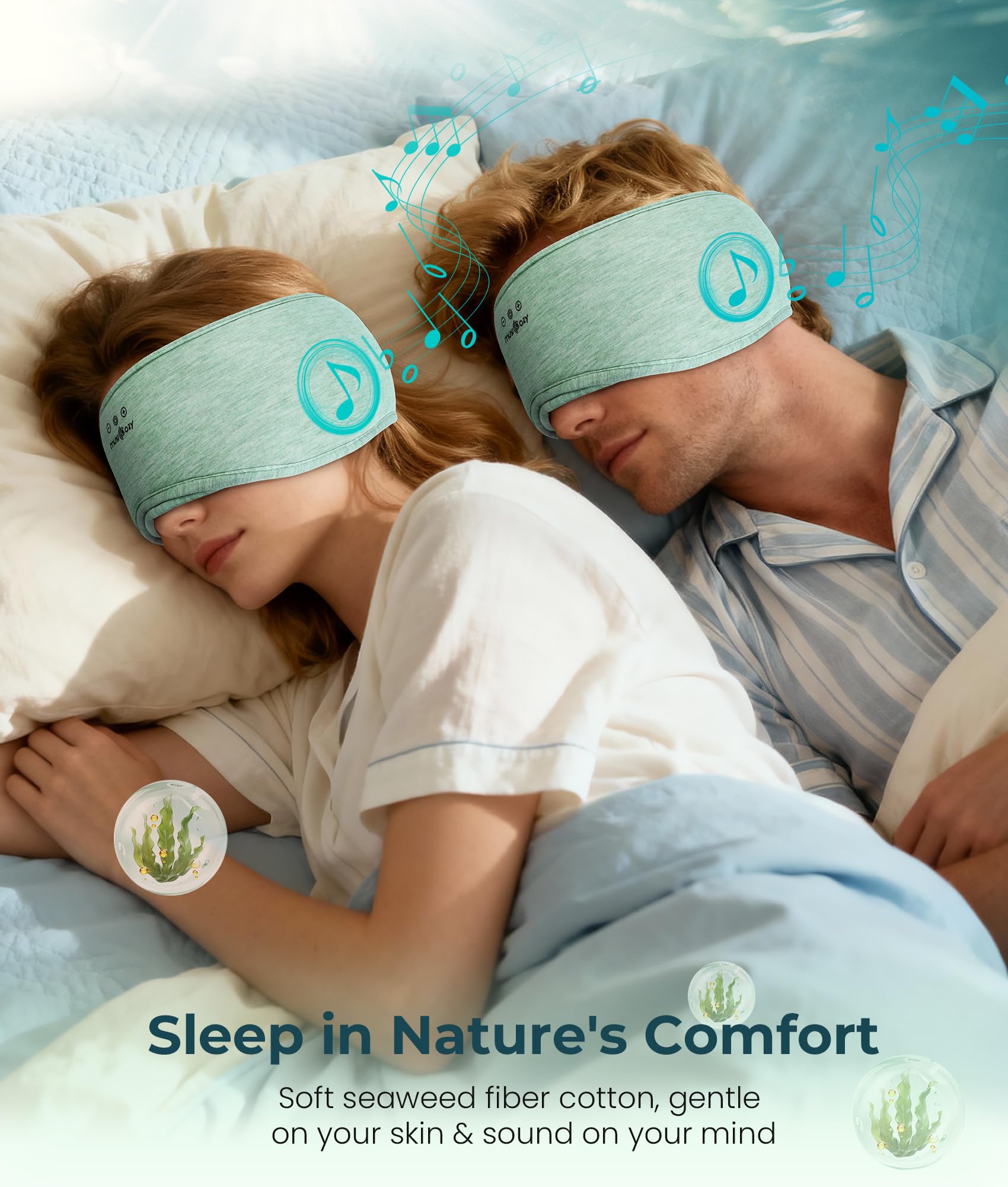 Musicozy full-wrap mask blocks light for deep, uninterrupted rest