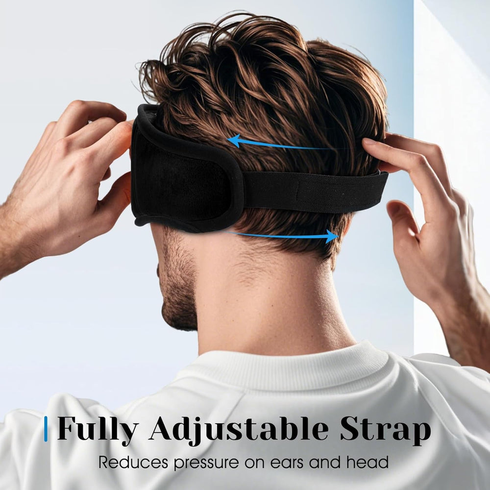 MUSICOZY sleep mask gift pack includes USB cable and travel pouch for travelers.