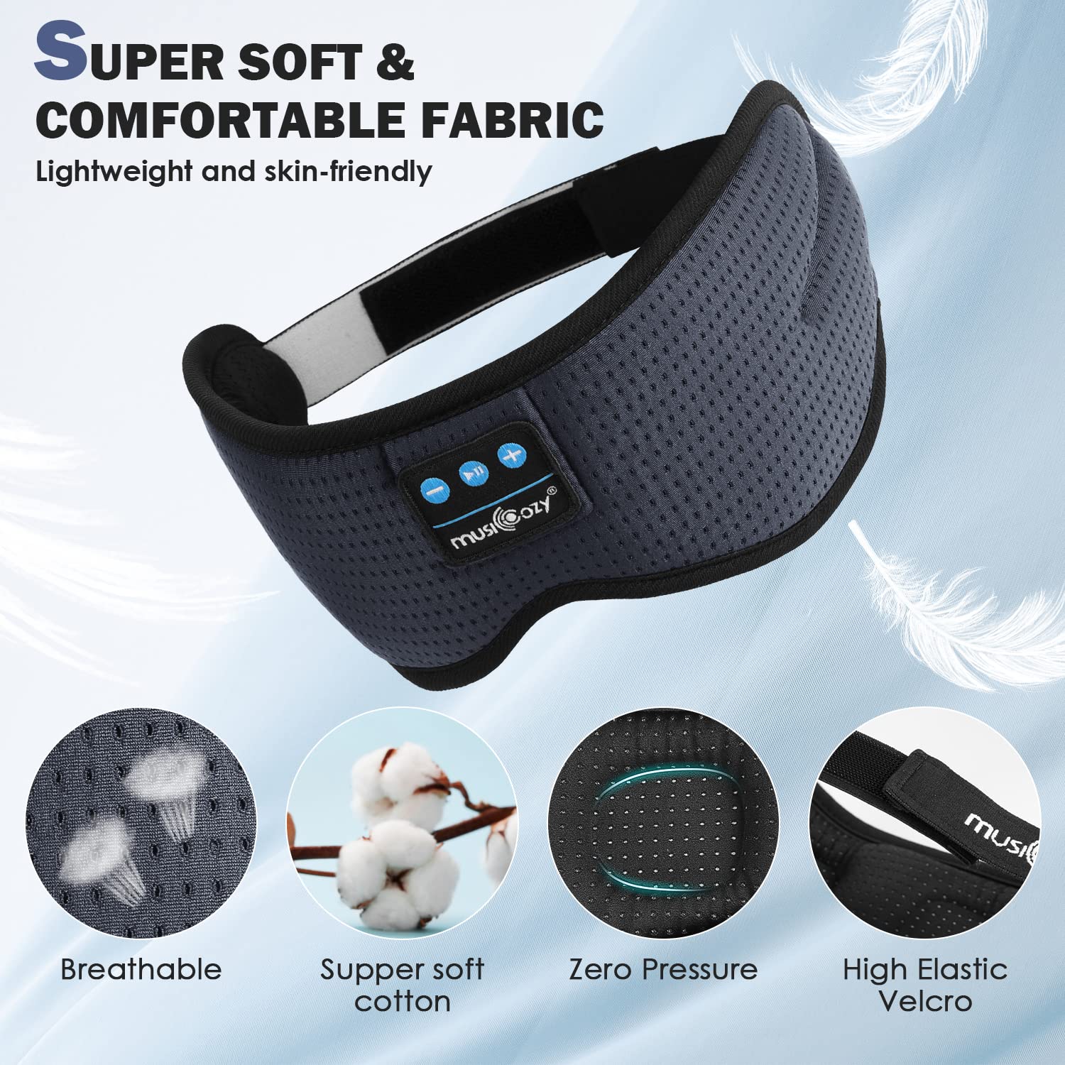 Musicozy memory foam padding with ice silk lining for soft feel