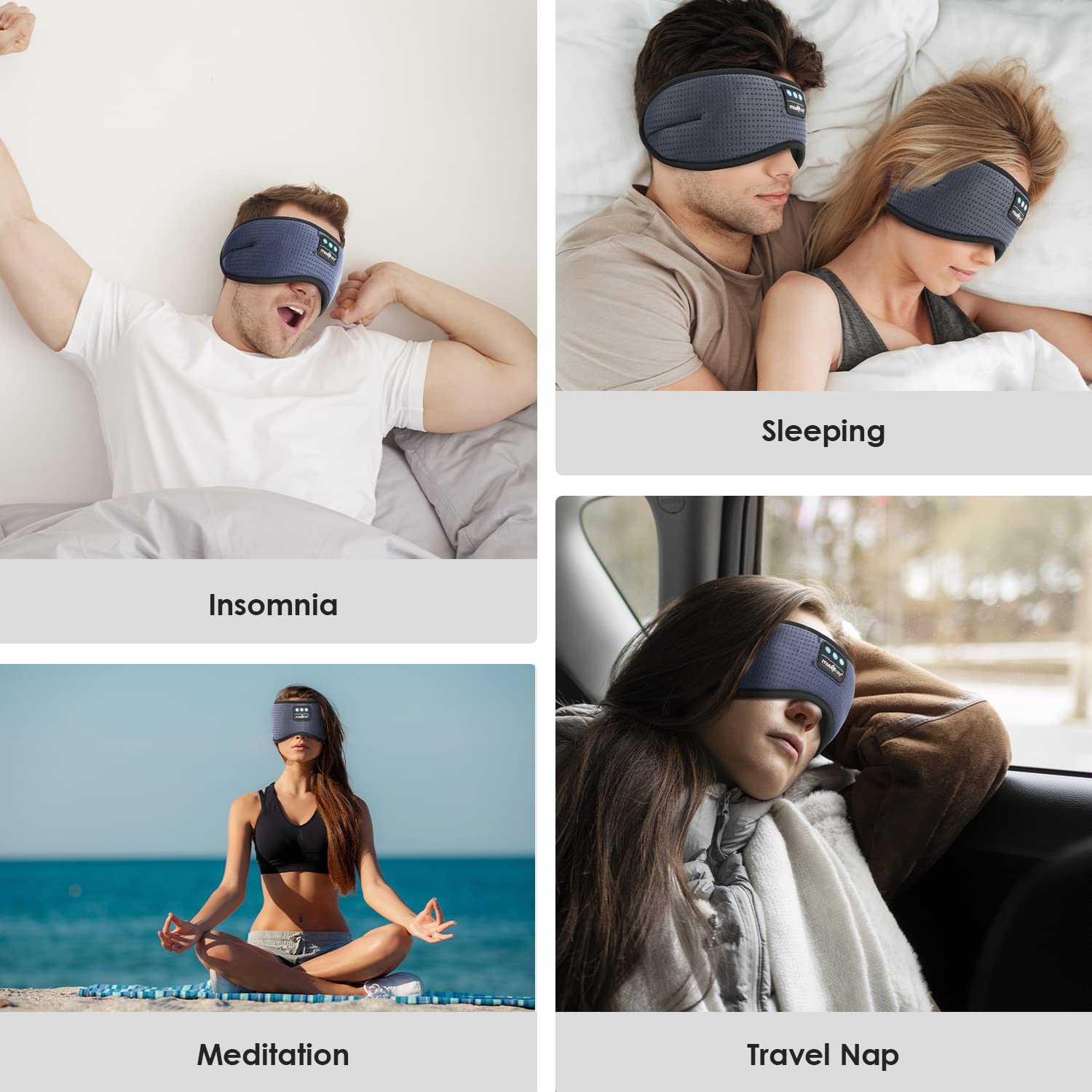 Musicozy packaging contents: mask, USB cable, and user manual