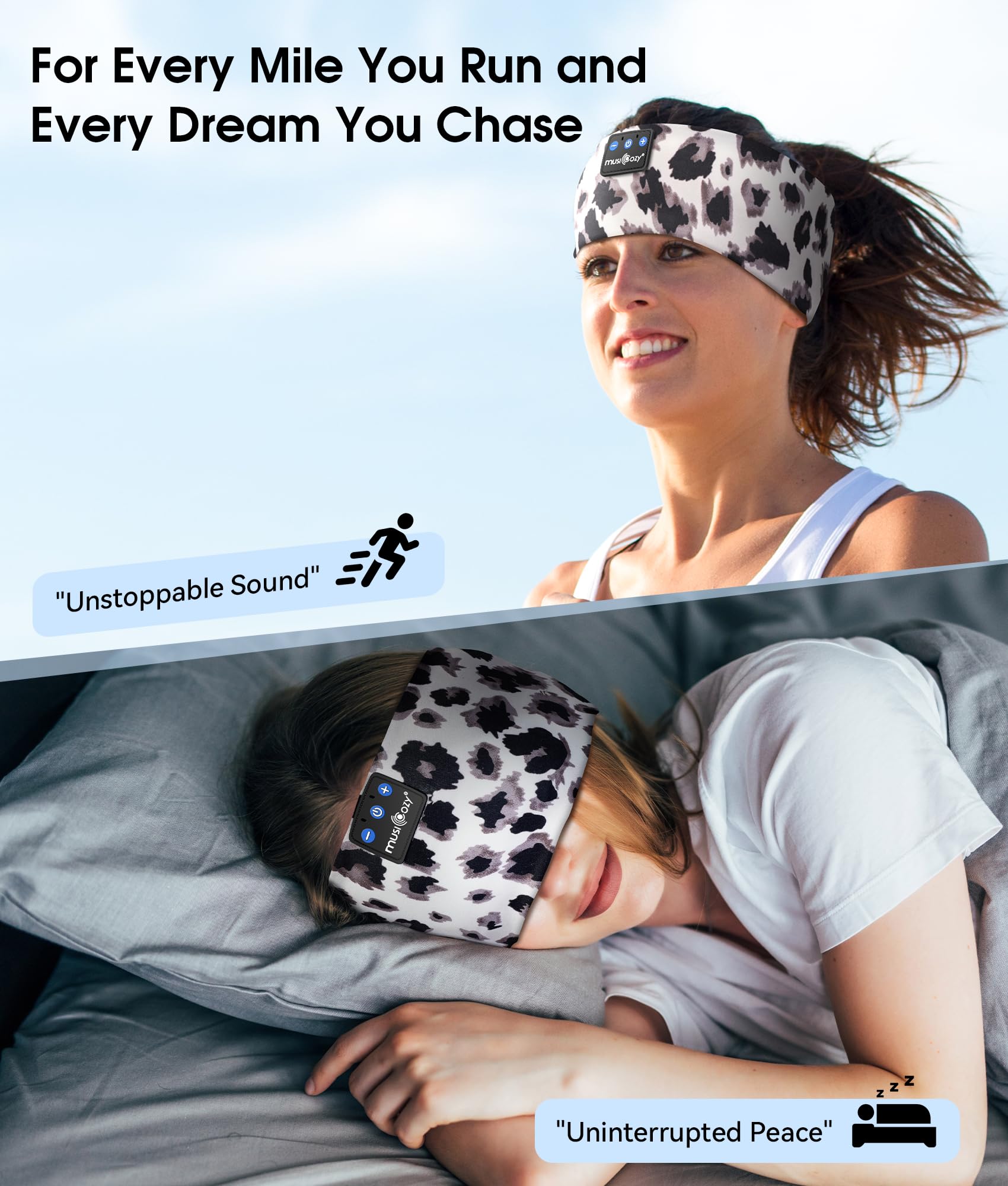 MUSICOZY Sleep Headband fabric close-up showing soft, breathable material for comfort.