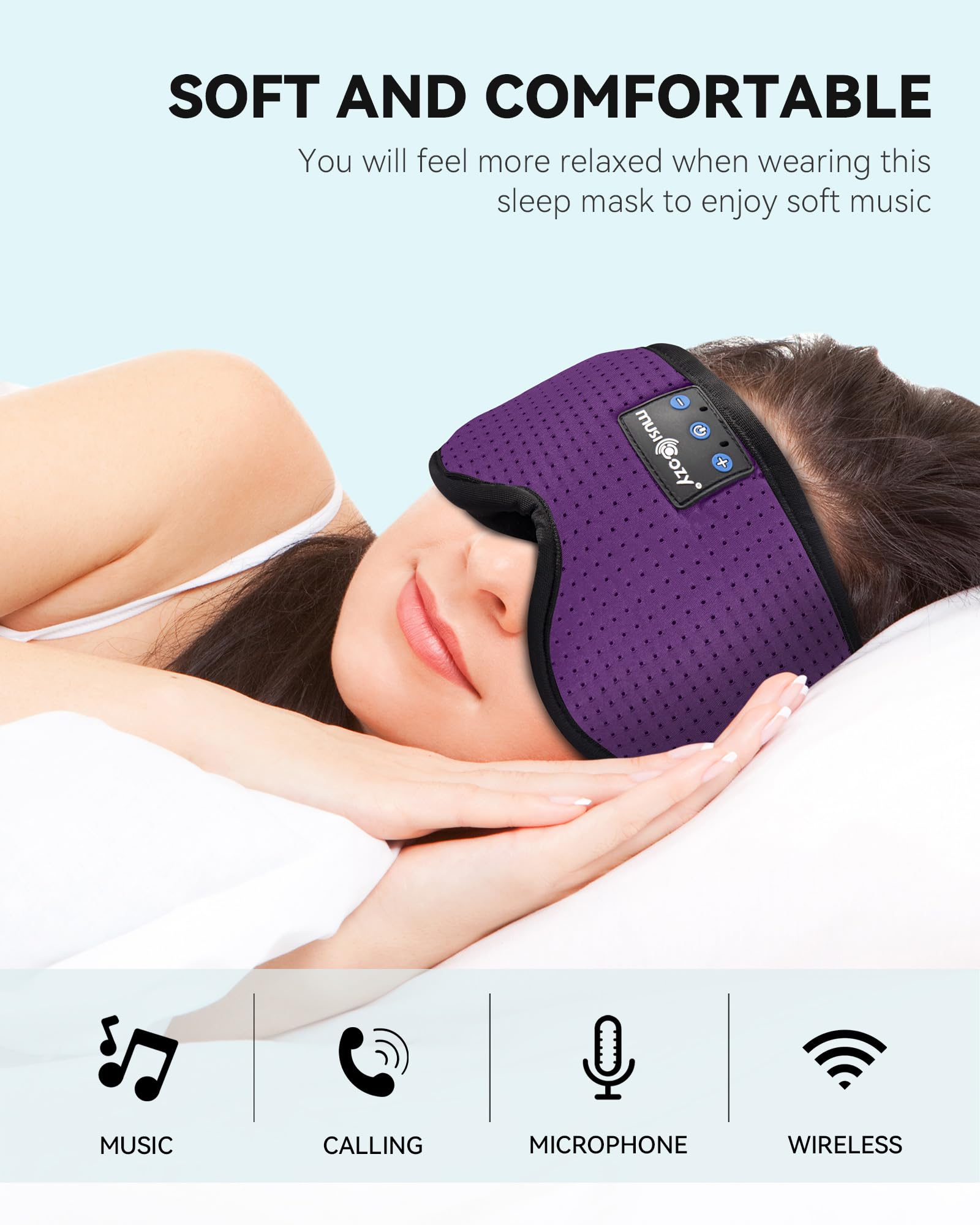 Musicozy sleep headphones charging stand highlighting quick recharge for long use