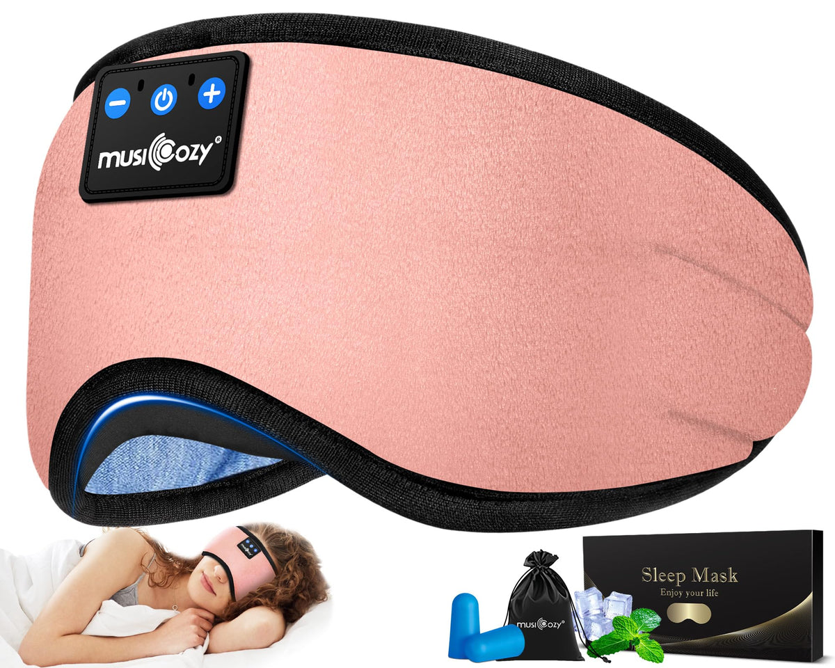 MUSICOZY sleep headphones eye mask in soft velvet for full darkness and comfort