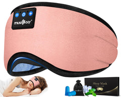 MUSICOZY sleep headphones eye mask in soft velvet for full darkness and comfort