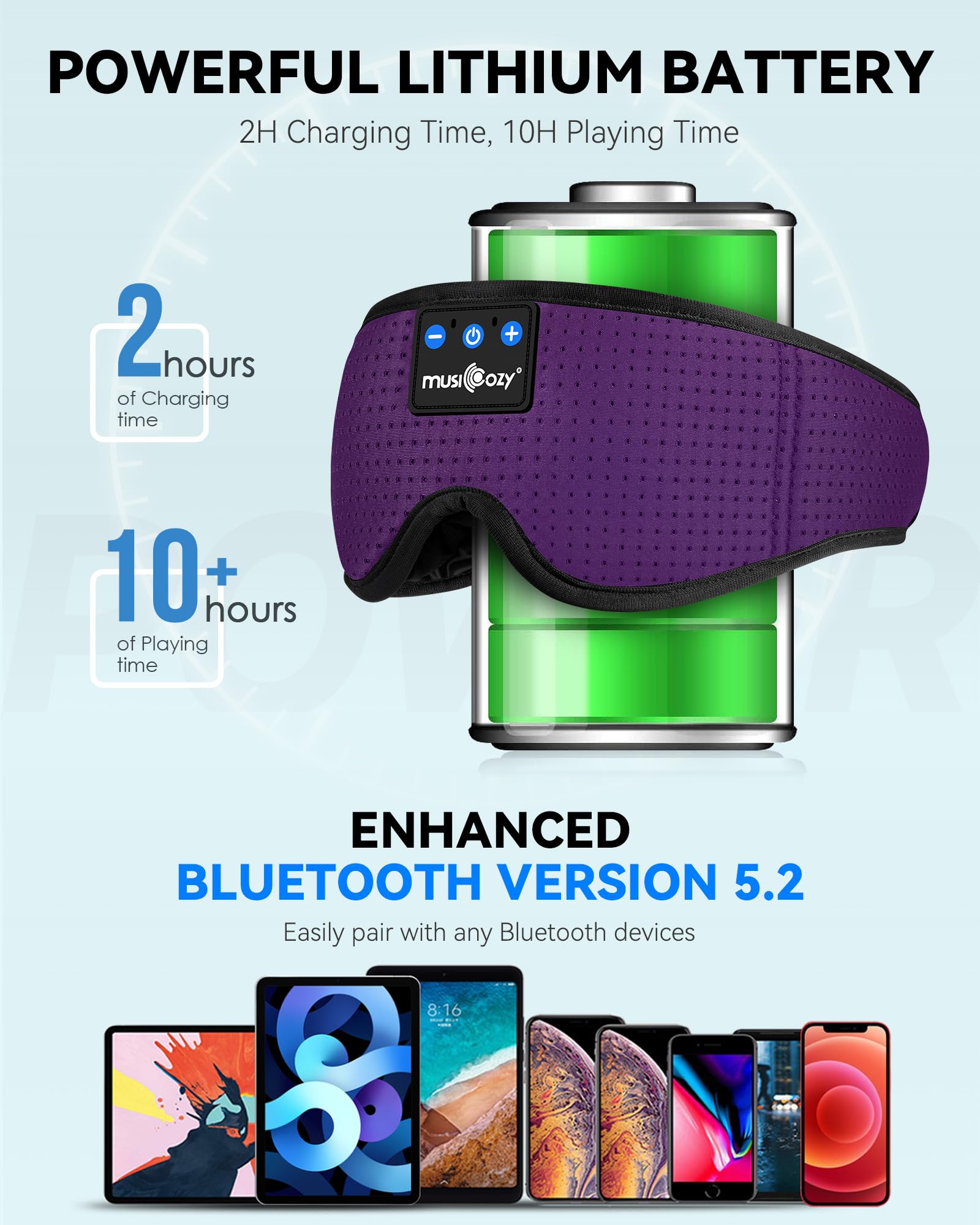 Musicozy sleep headphones ultra-thin silicone speakers for side sleeping comfort