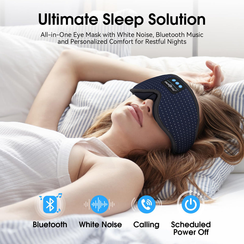 MUSICOZY sleep mask cotton-soft material provides skin-friendly comfort during travel