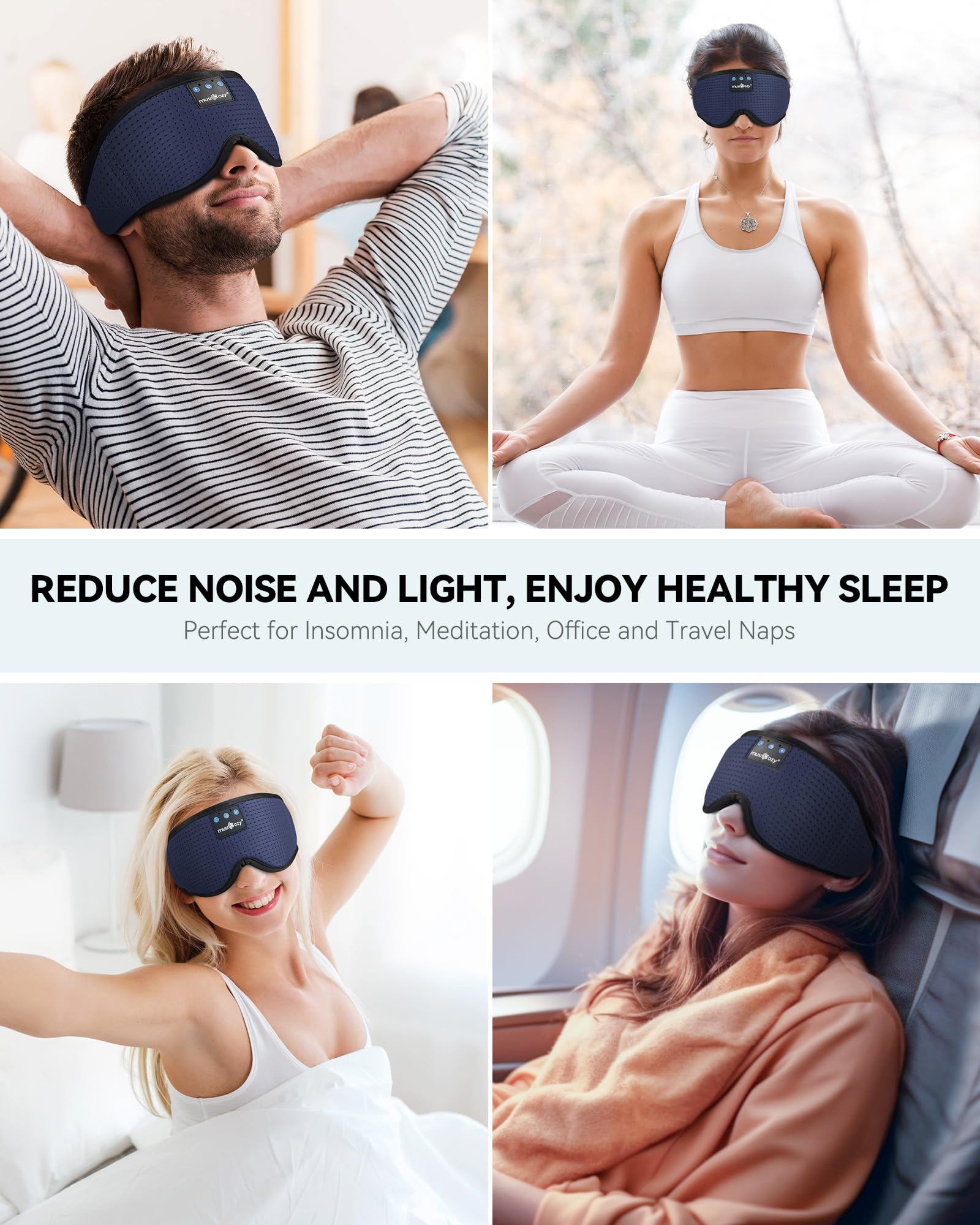 MUSICOZY detachable speakers keep the eye mask washable and fresh.
