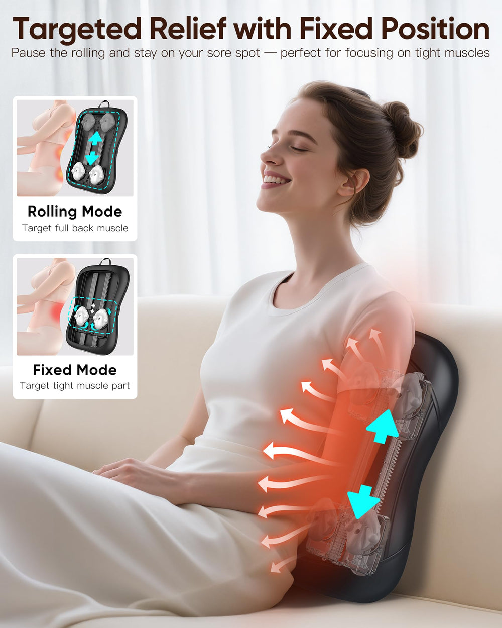 Musugy Back Massager coverage area fits most backs with one placement.