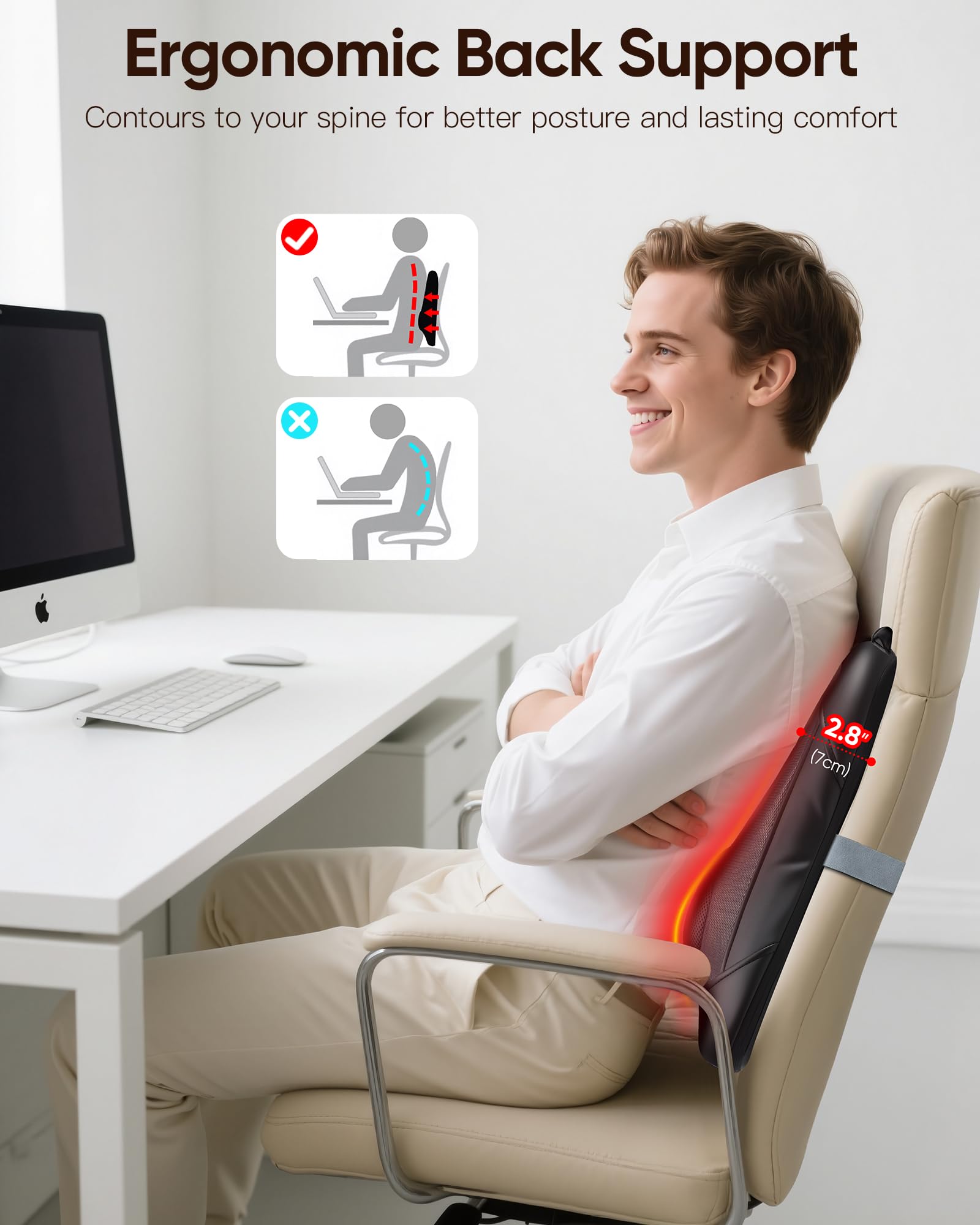 Musugy Back Massager side pocket keeps remote within easy reach.