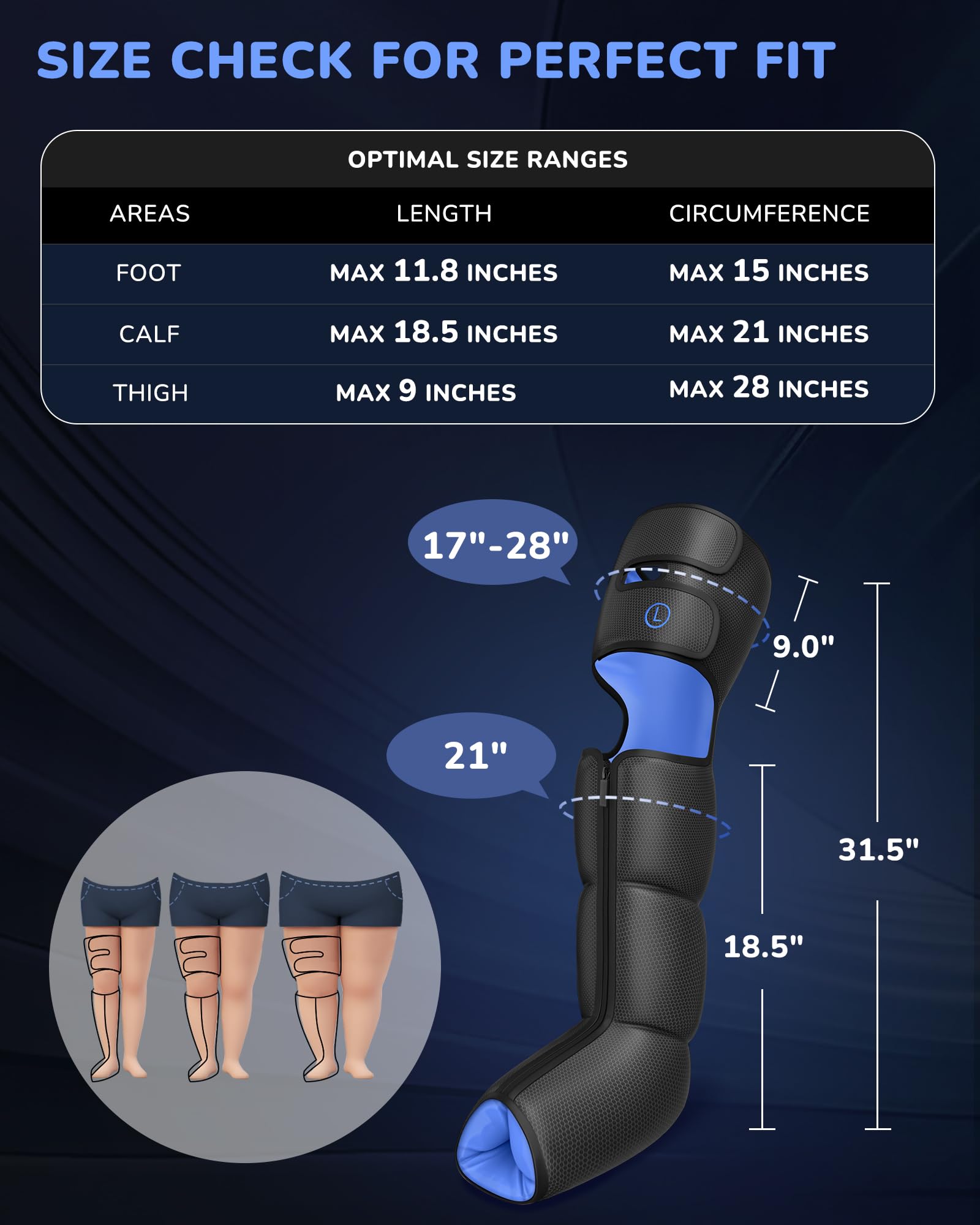Musugy Leg Massager six modes tailor daily recovery for different activities.