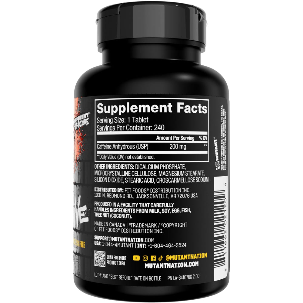 Mutant Cafeína: reducción percibida de fatiga durante el ejercicio.