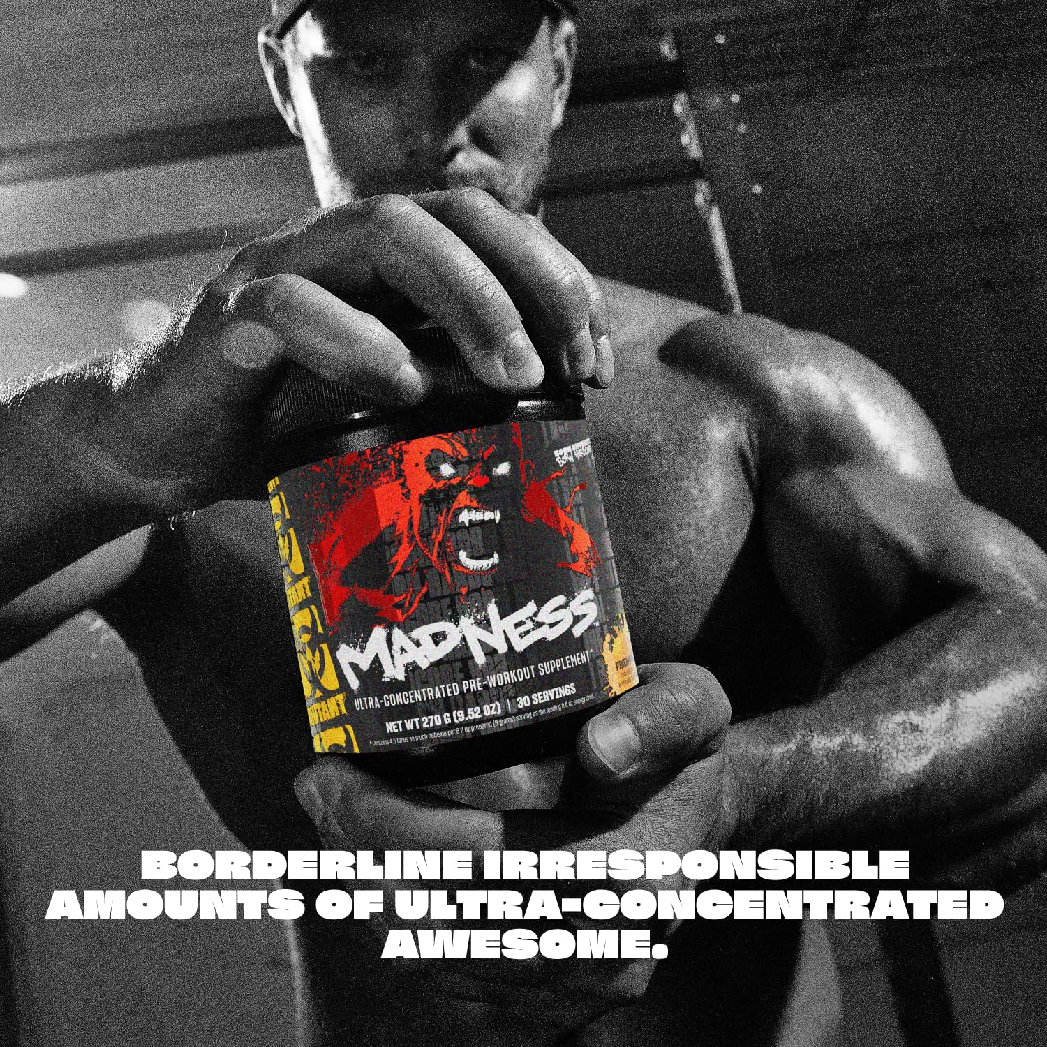 Mutant Madness scoop demonstrating precise dosing for energy.