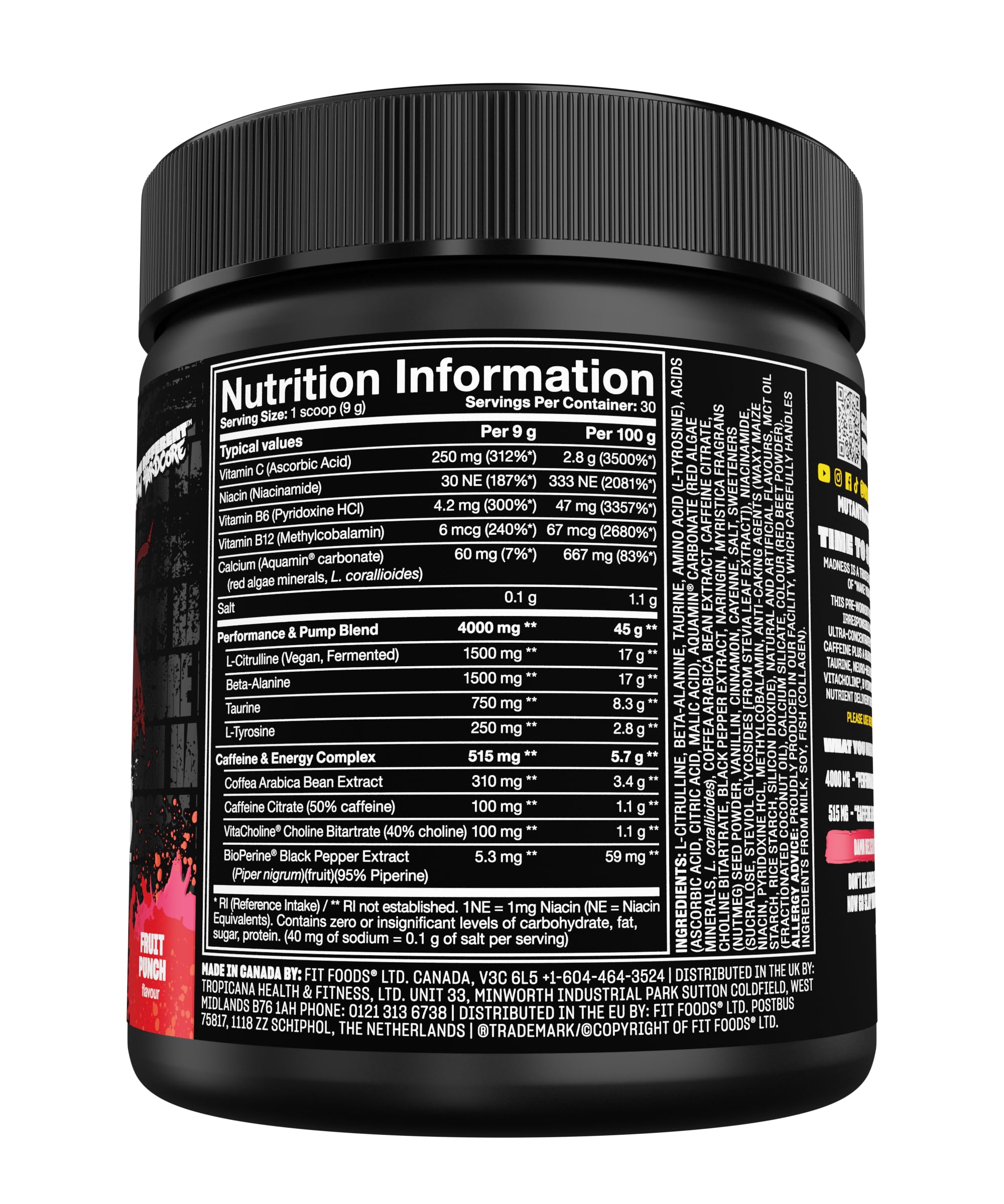 Mutant Madness glass with mixed drink suggests easy pre-workout rituals.