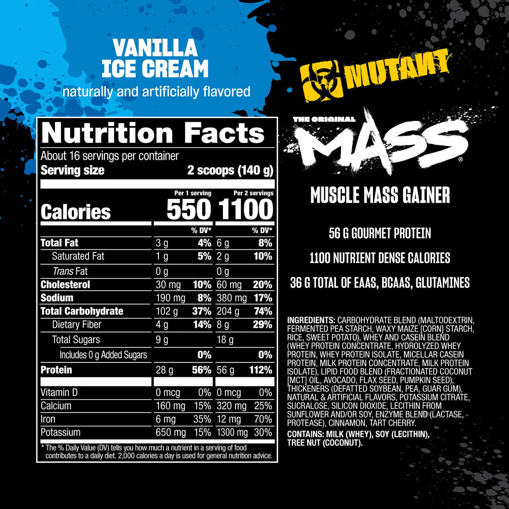 Mutant Mass barley and oats ingredients close-up