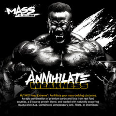 Mutant Mass Extreme Gainer mixer highlights smooth texture and shake-ready consistency.