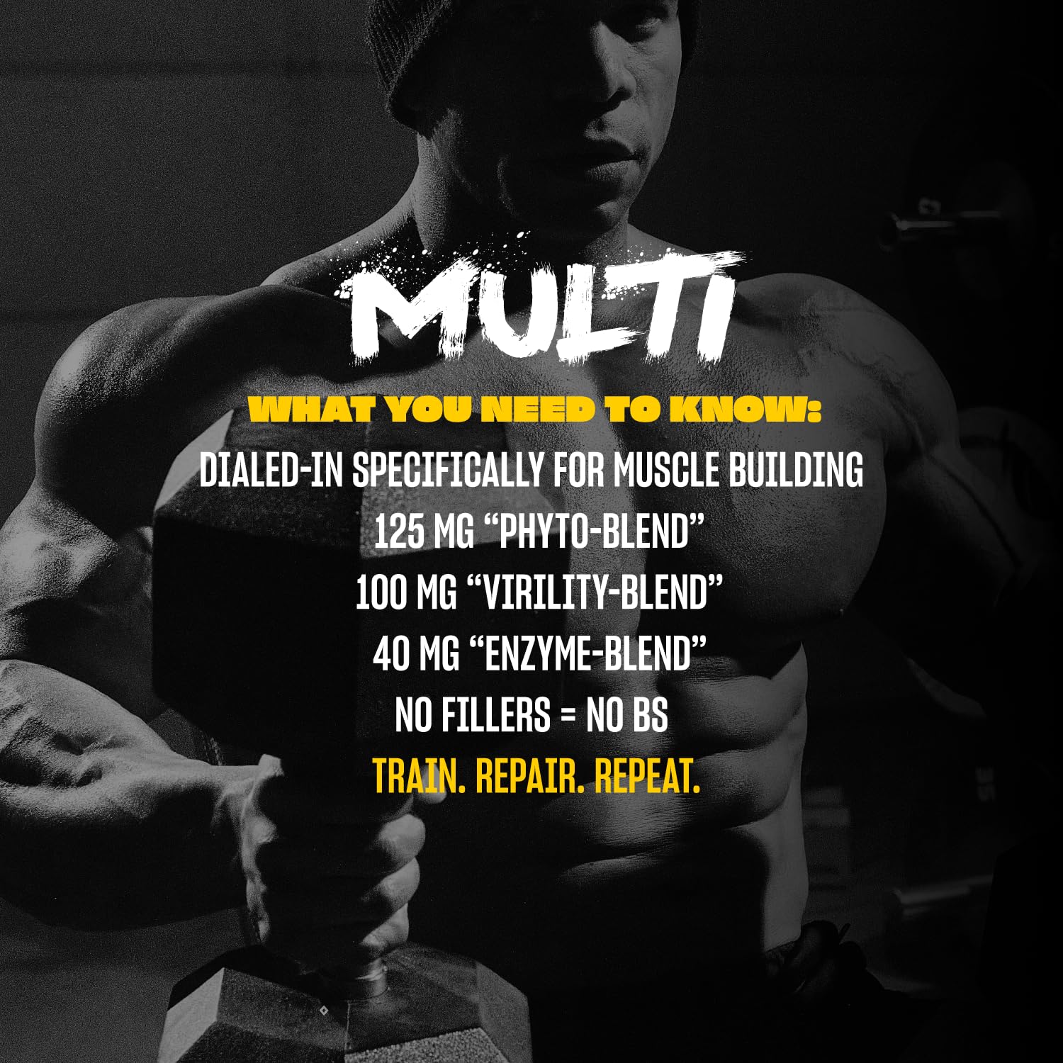 Mutant Multi nutrition label view illustrating multi-system support delivery