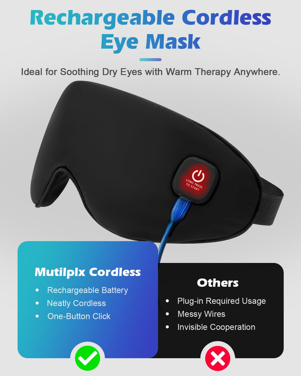 Mutilplx eye mask ready for travel and on-the-go use