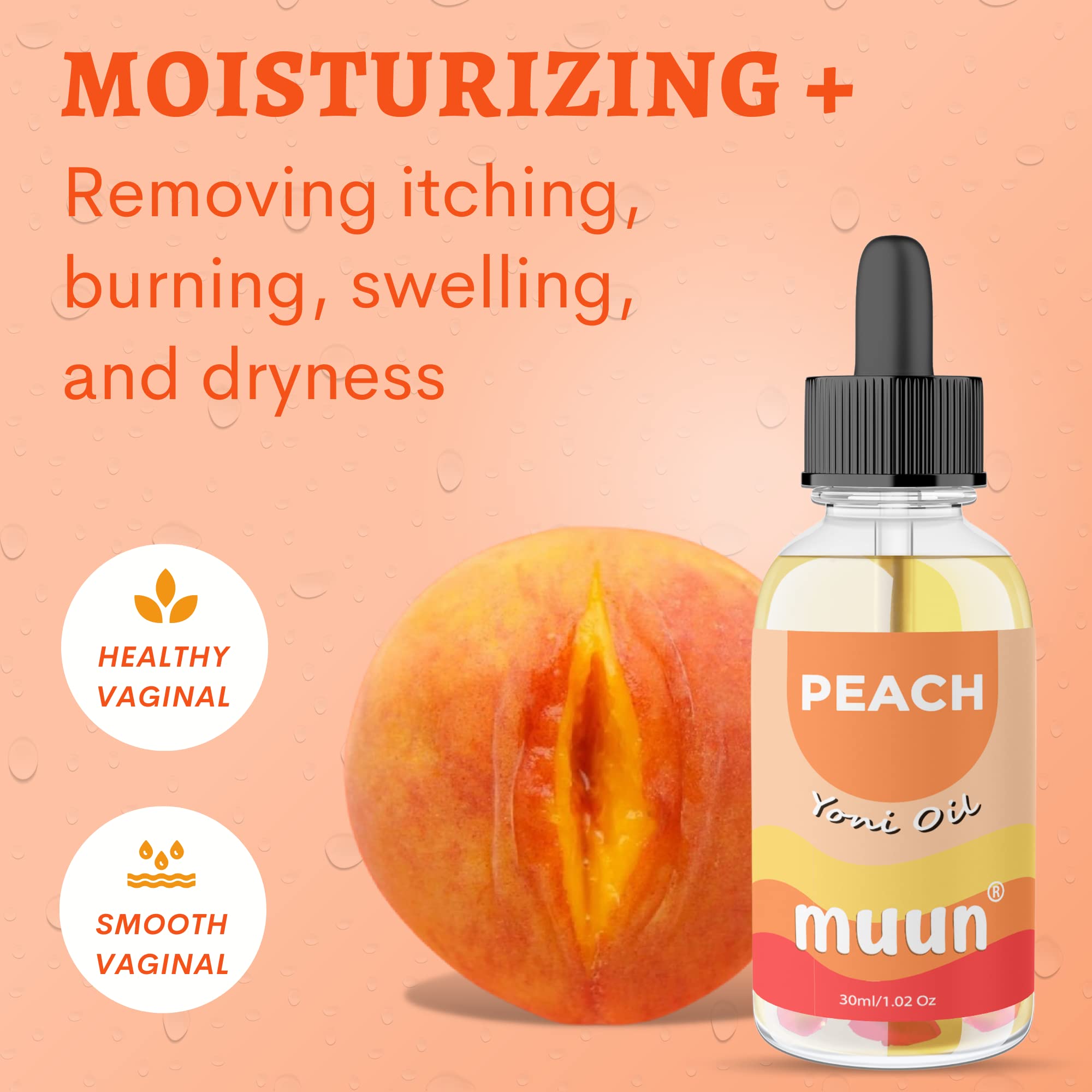 Muun Durazno Aceite Íntimo textura ligera y absorción rápida