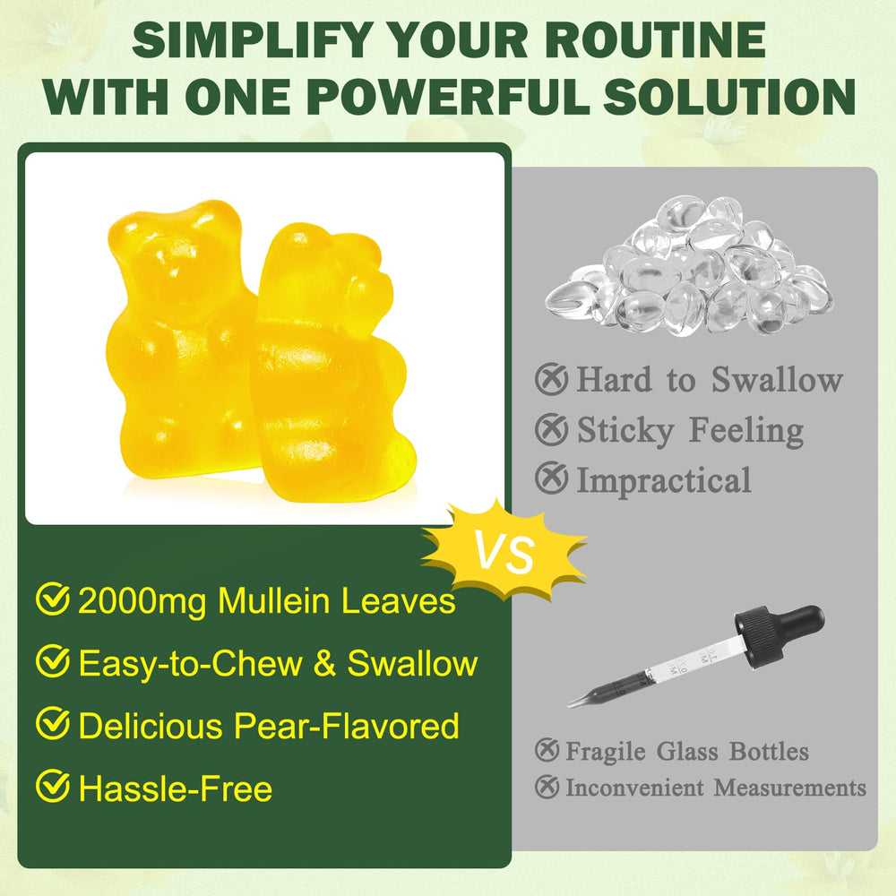 MXCZBSM mullein gummies pear flavor close-up appealing for seasonal needs.