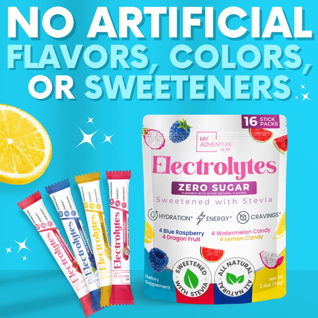 My Adventure to Fit electrolytes packets blue Raspberry splash for recovery