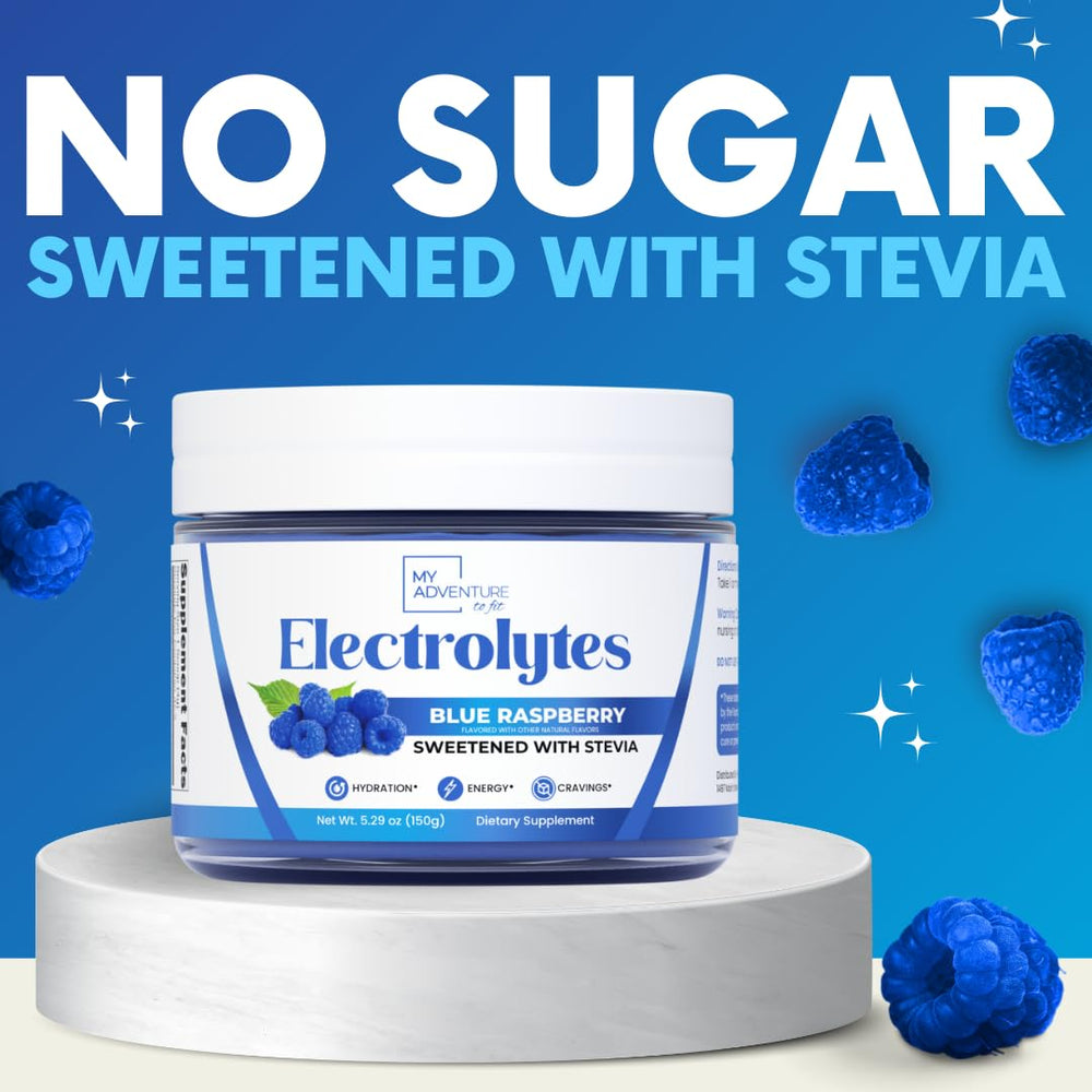 My Adventure to Fit electrolytes powder scoop ready for precise, sugar-free hydration.