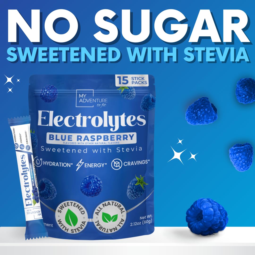 My Adventure to Fit Zero Sugar Blue Raspberry powder-dispense for easy hydration