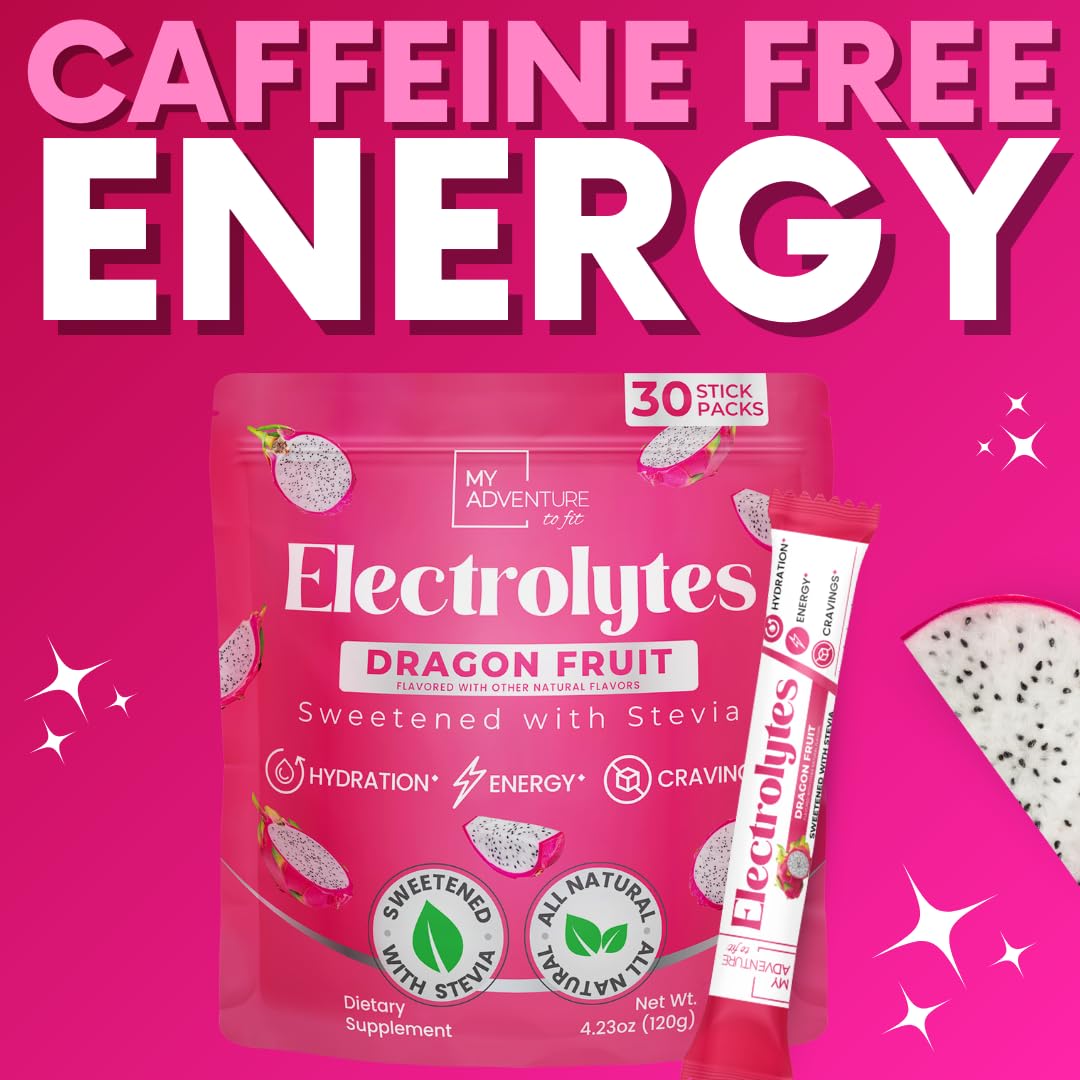 My Adventure to Fit Dragon Fruit Electrolytes Sticks vegan and keto-friendly.