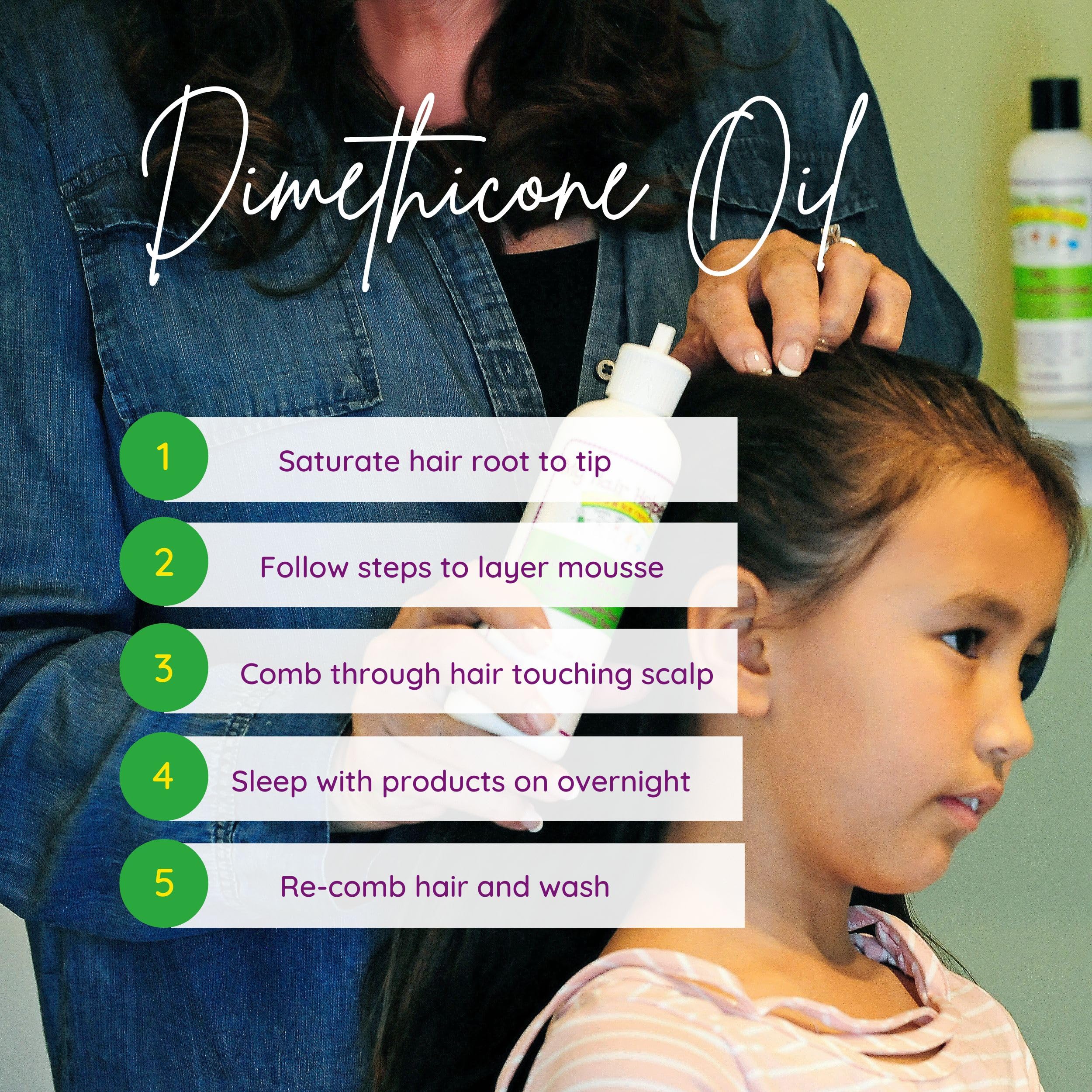 MY HAIR HELPERS dimethicone oil coats lice and eggs for easier removal