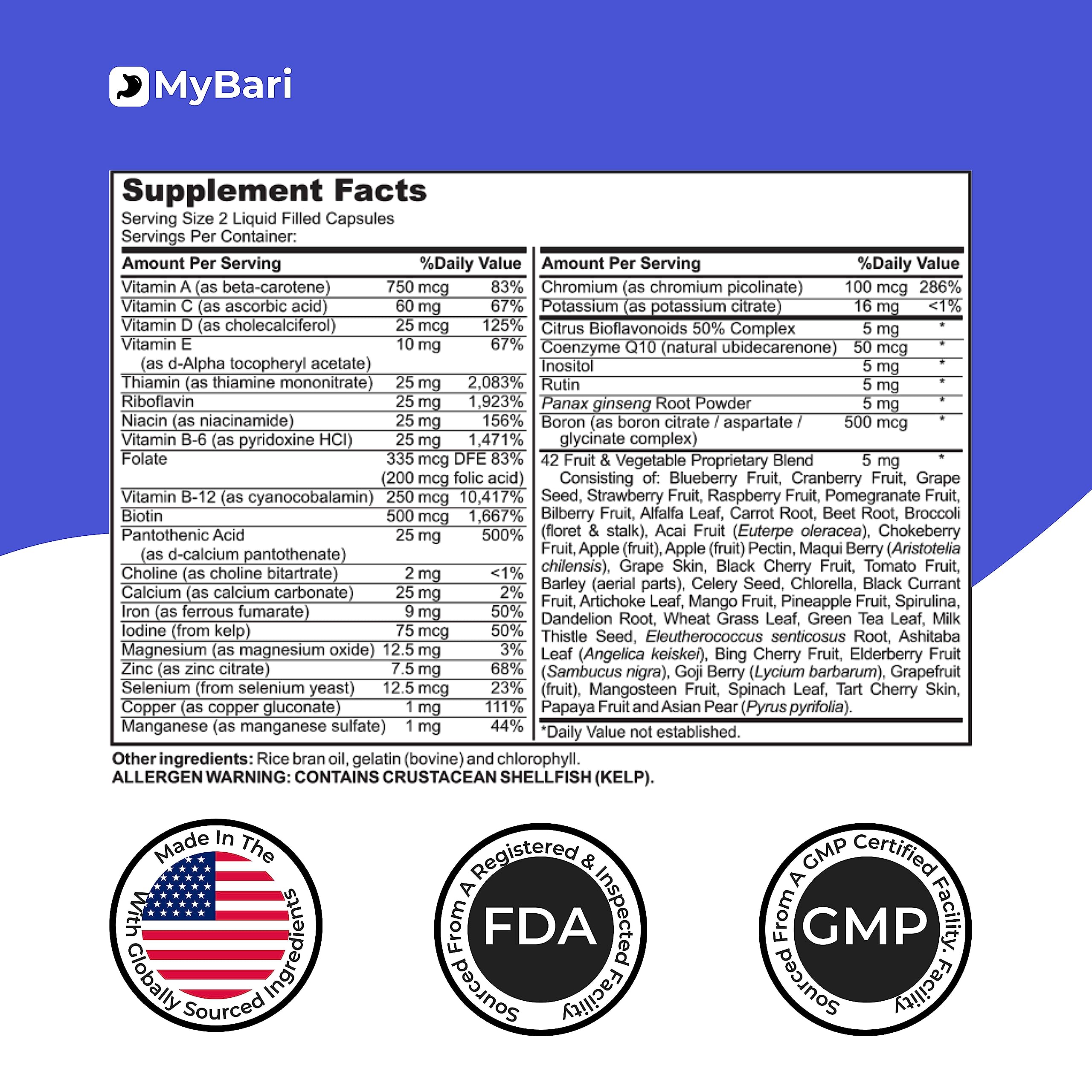 MyBari packaging with 60 liquid capsules highlights user convenience.