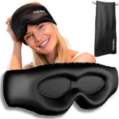 MyHalos 3D Mulberry Silk Sleep Mask with cups delivers eye comfort and blackout light control.