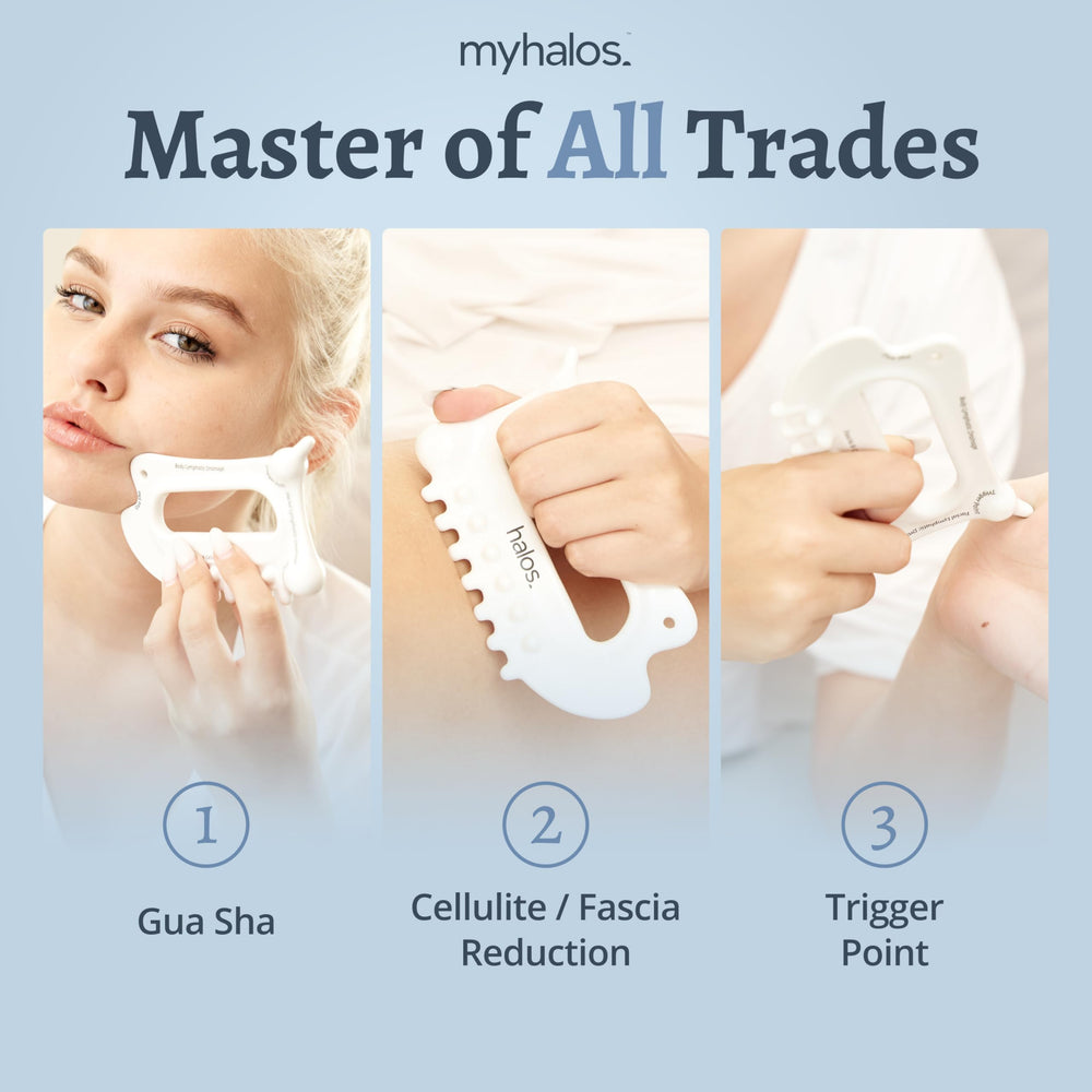 MyHalos acupressure trigger-point tool relieves knots through targeted massage.