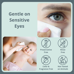 MyHalos eyelid wipe close-up showing soft texture for gentle cleansing.