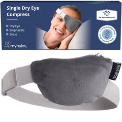 MyHalos heated eye compress outer sleeve offers gentle warmth and easy maintenance.