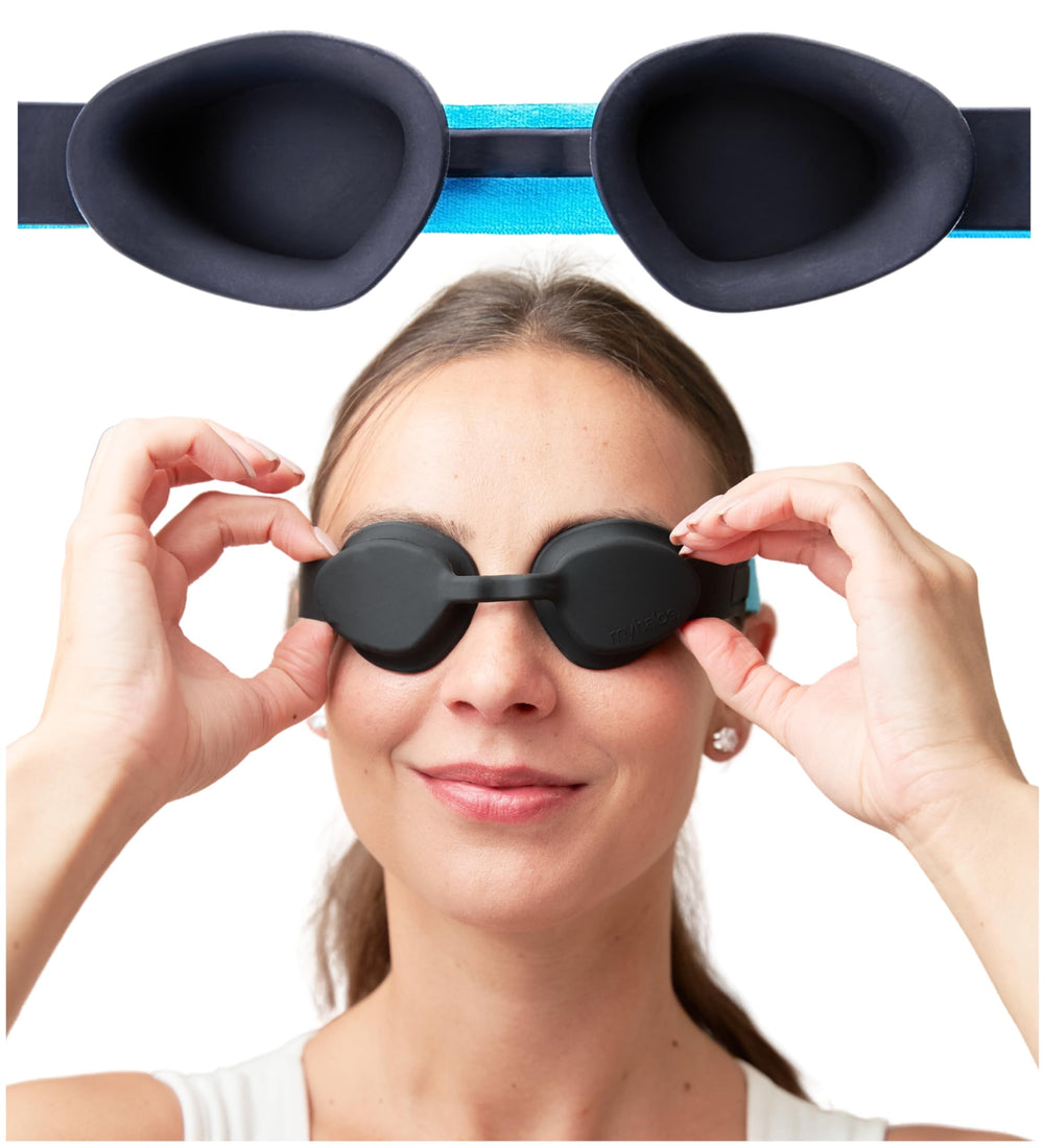 MyHalos moisture chamber glasses close-up silicone for comfortable sleep hydration