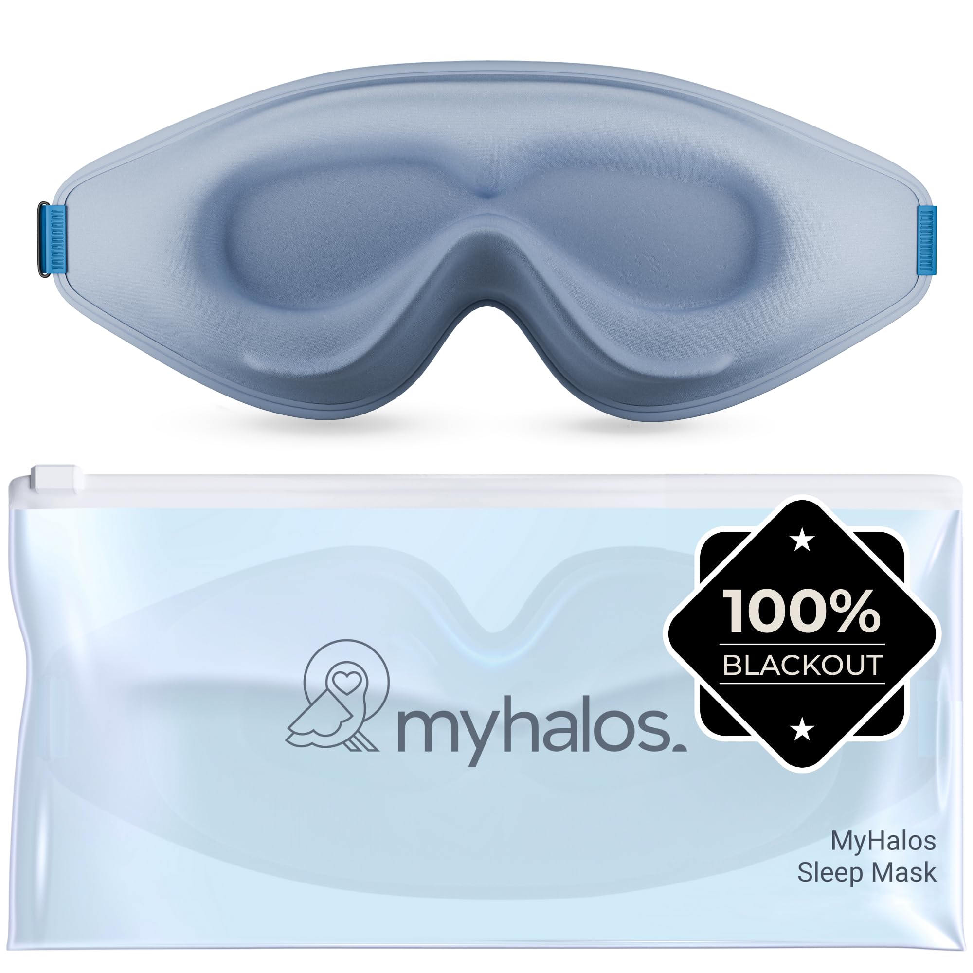 MyHalos Sleep Mask 3D Contour provides zero pressure for comfortable eye area and lash safety.