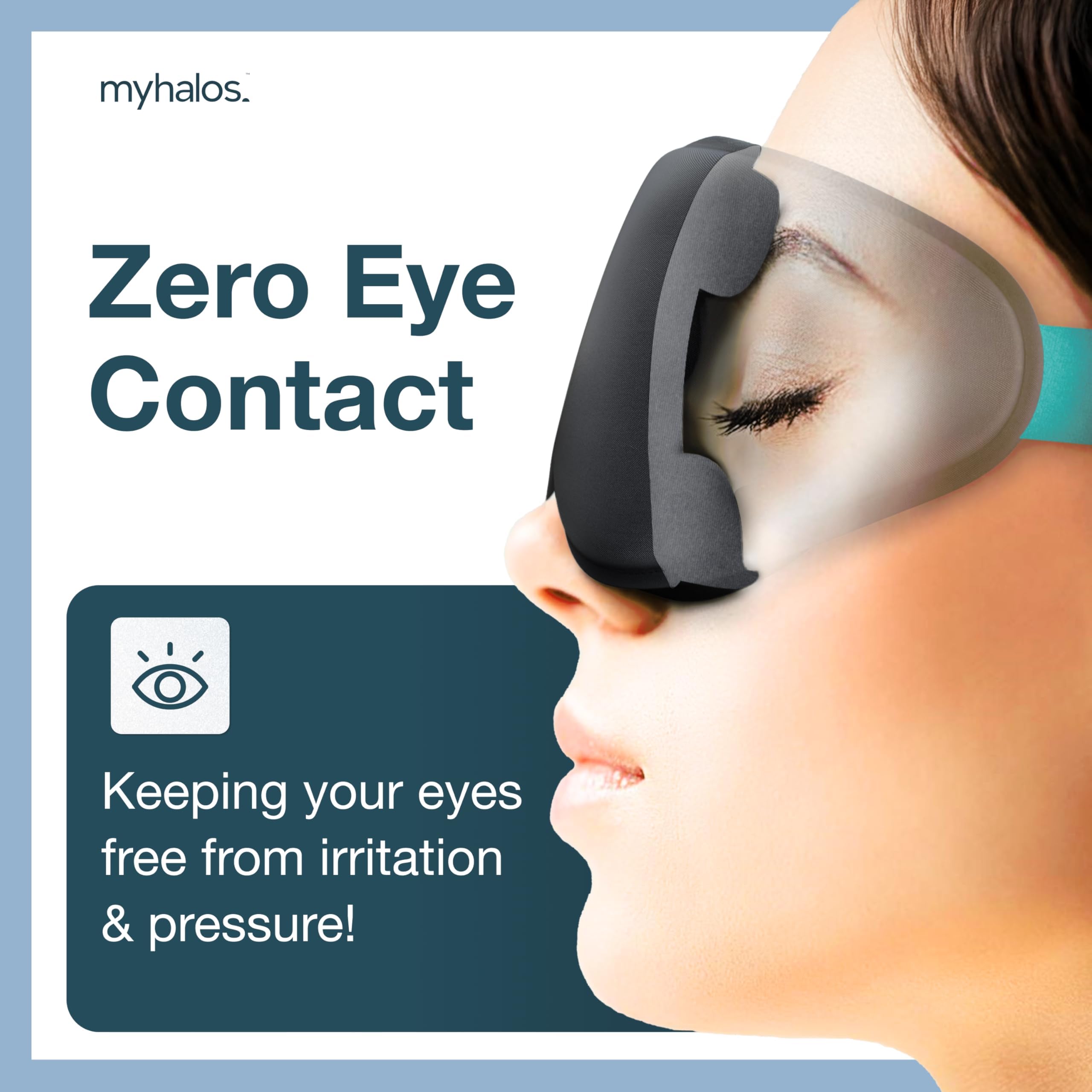 MyHalos Sleep Mask side-sleeper friendly fit without pressure