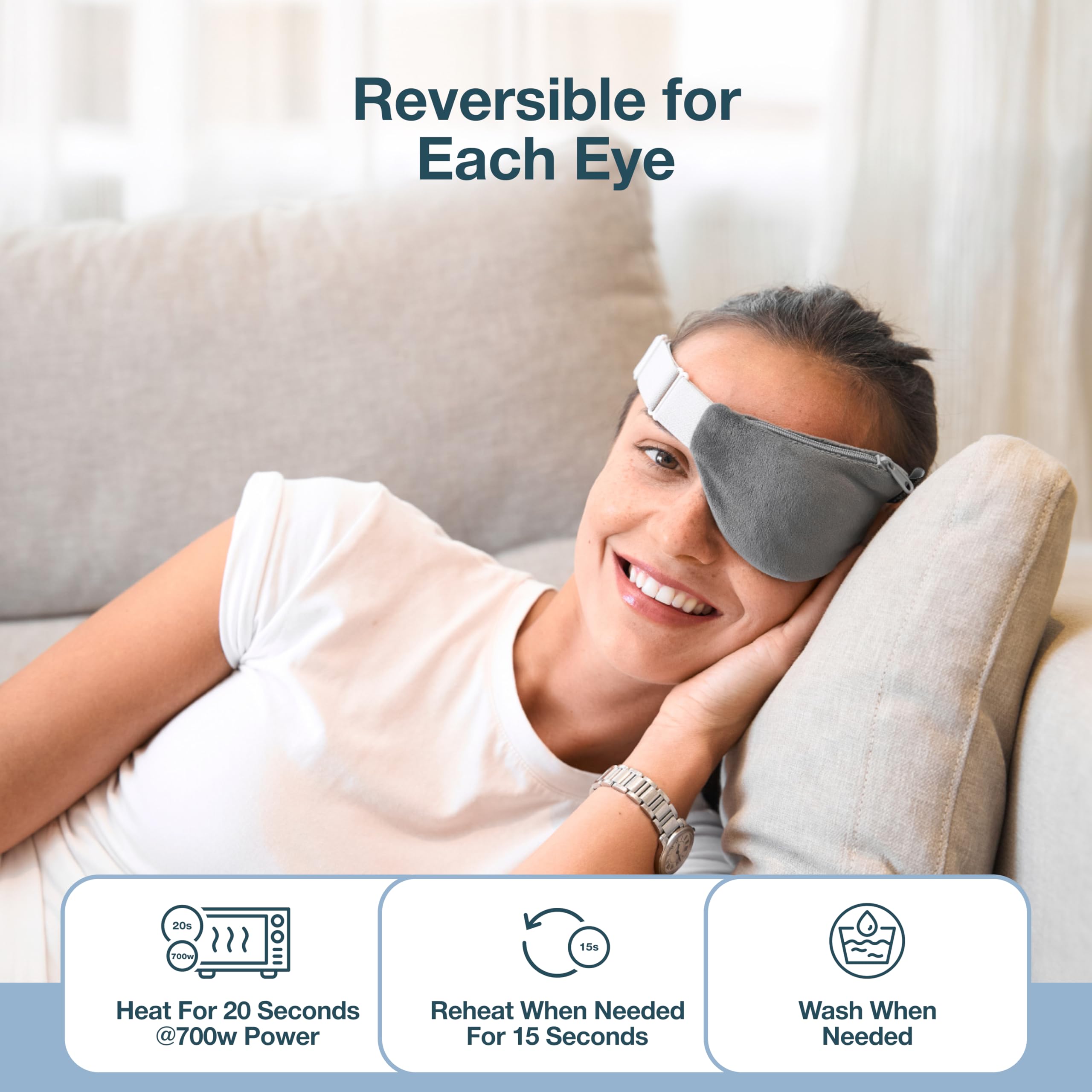 MyHalos stye eye compress reversible design soothes both eyes with consistent heat.