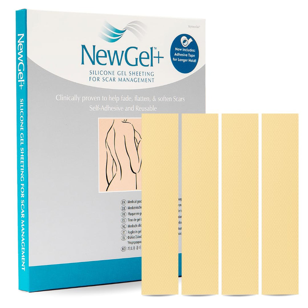 MyNewGel Advanced Silicone Scar Sheet beige front view for discrete scar coverage