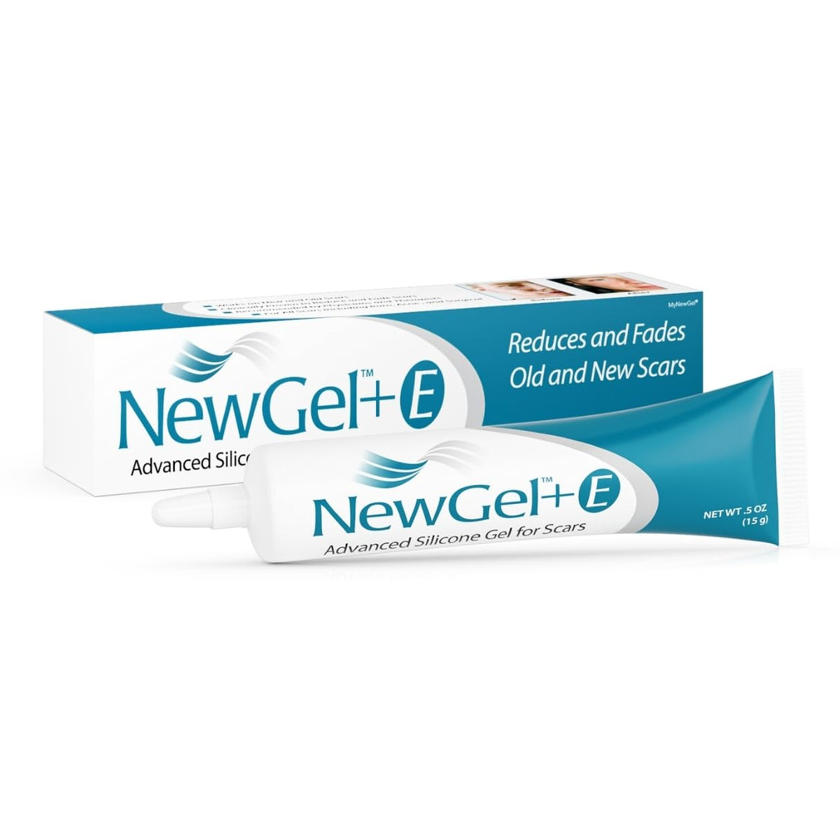 MyNewGel NewGel Plus tube front view for convenient scar care.