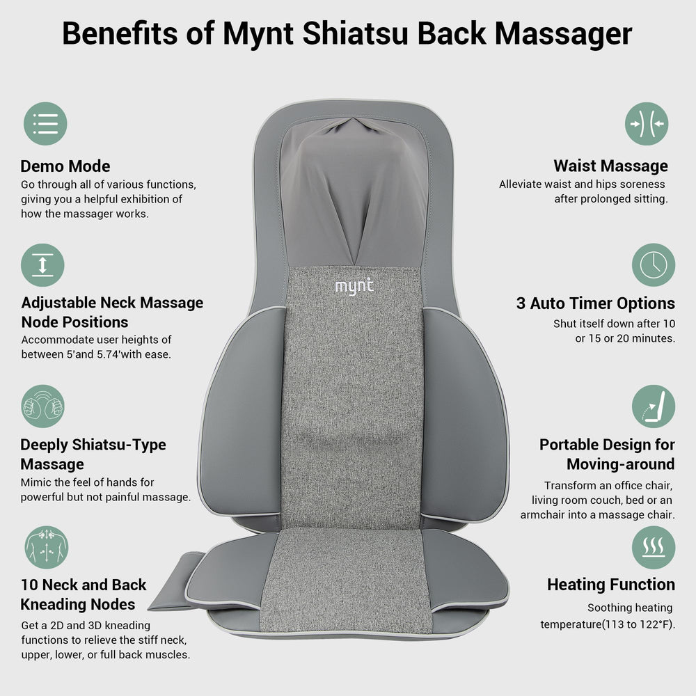 Mynt massager with 10 deep kneading nodes delivering focused tension relief.