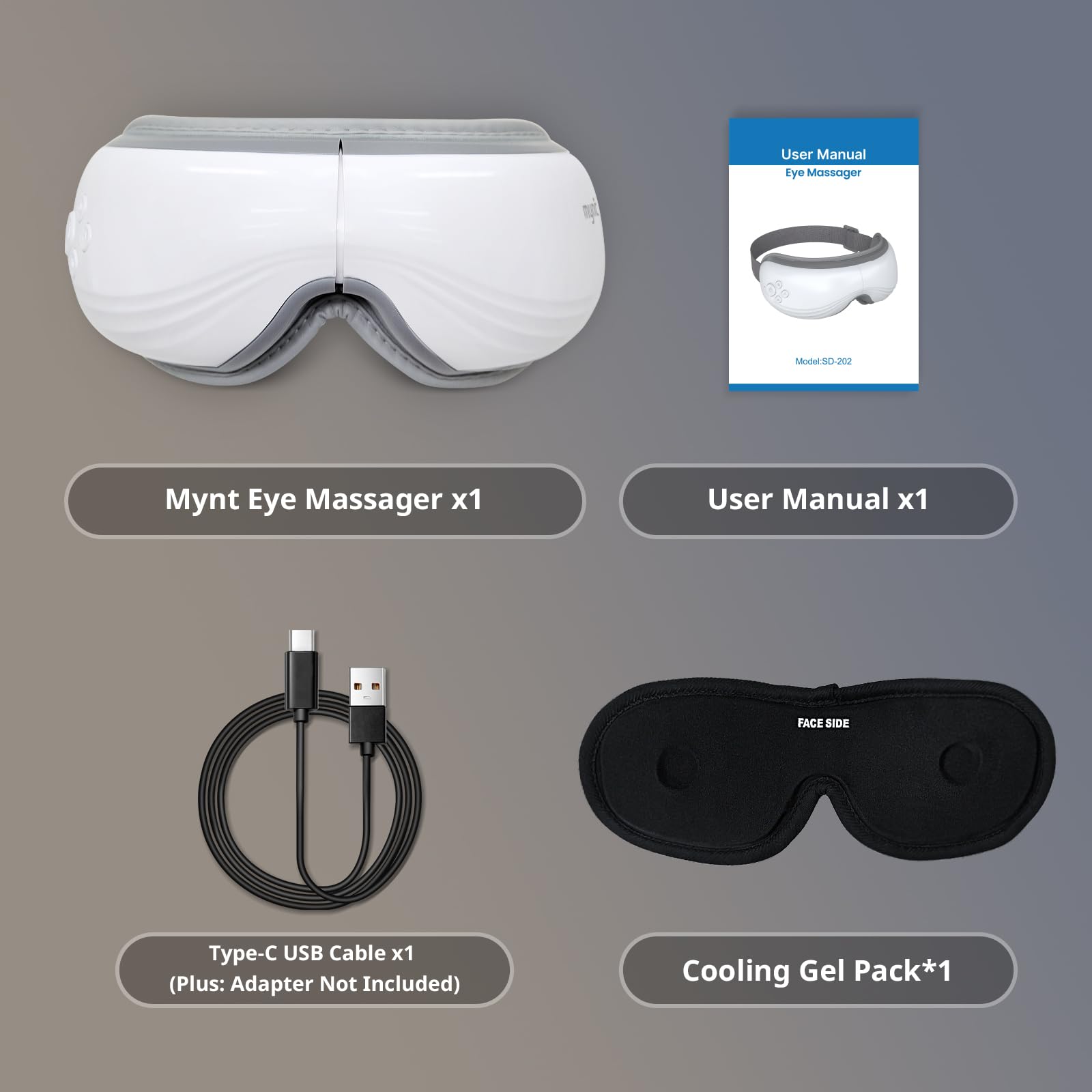Mynt eye massager in use delivering comfortable, relaxing massage.