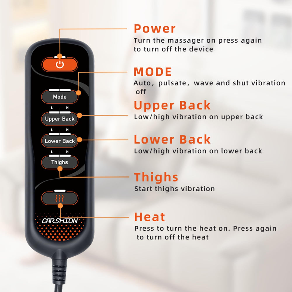 Mynt heated massage chair pad five vibration motors targeted relief