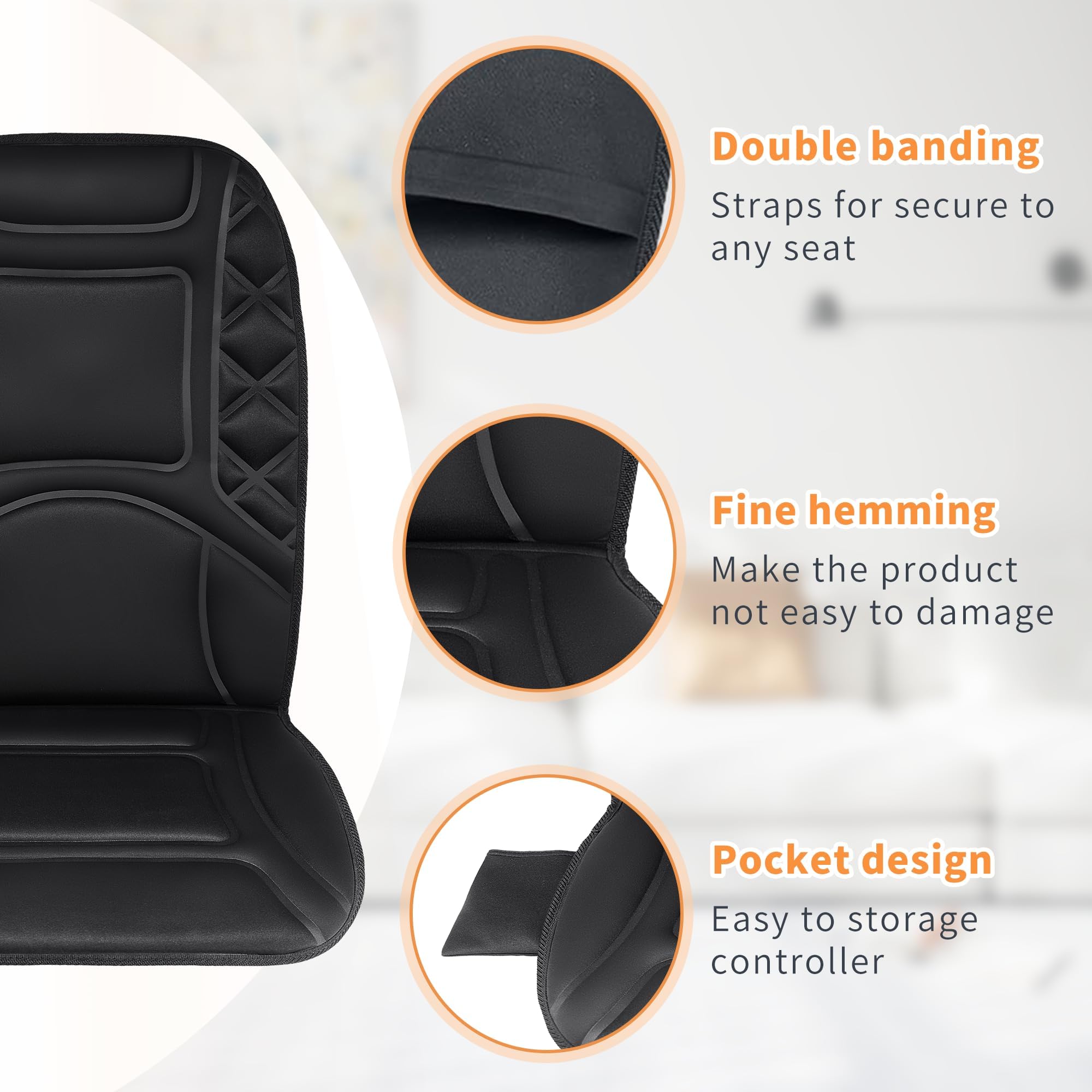 Mynt heated massage chair pad heat settings for warmth