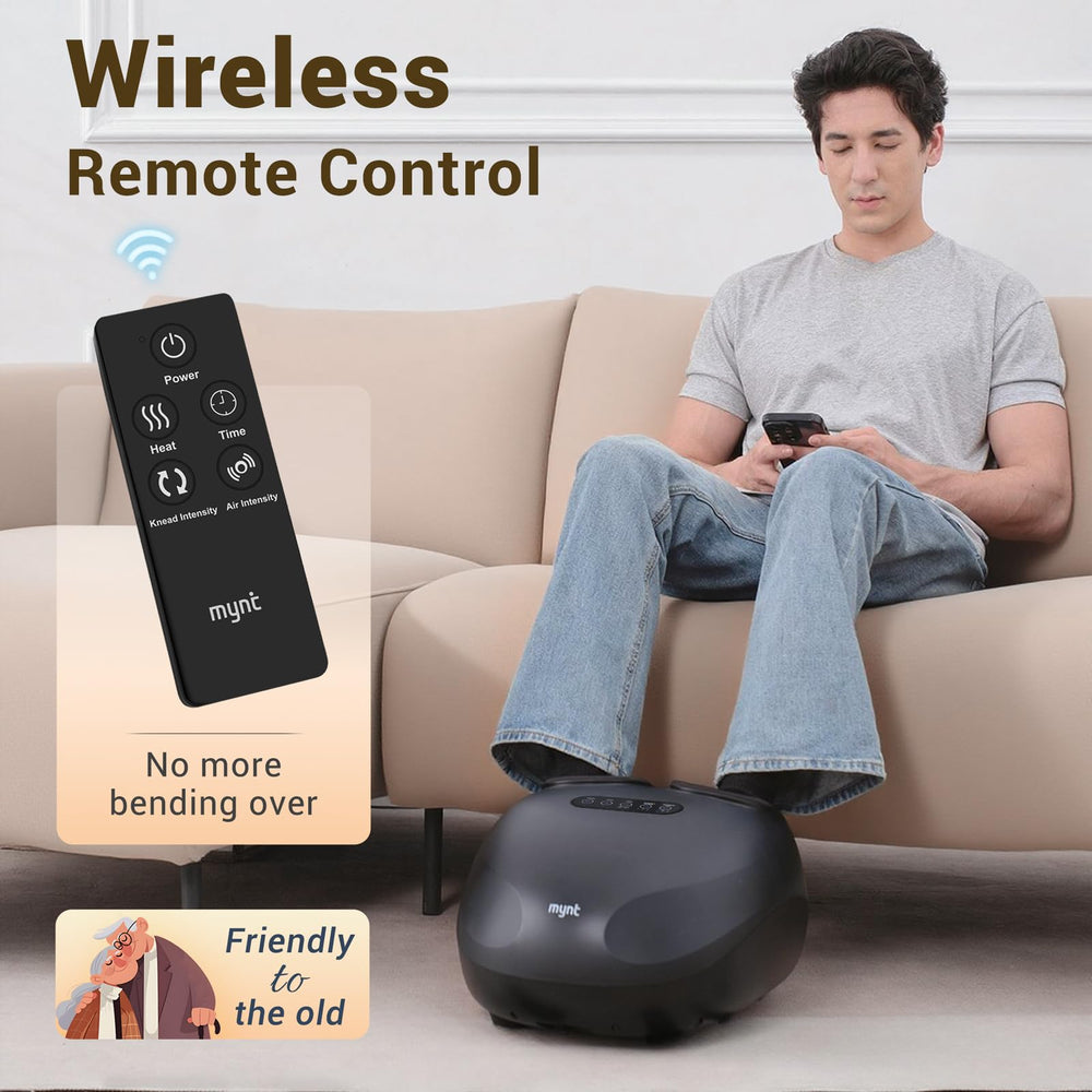 Five intensity levels on Mynt Shiatsu Foot Massager display