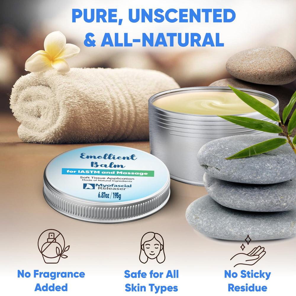 Myofascial Releaser Natural Oils jar focuses on olive and jojoba for moisturizing massage.